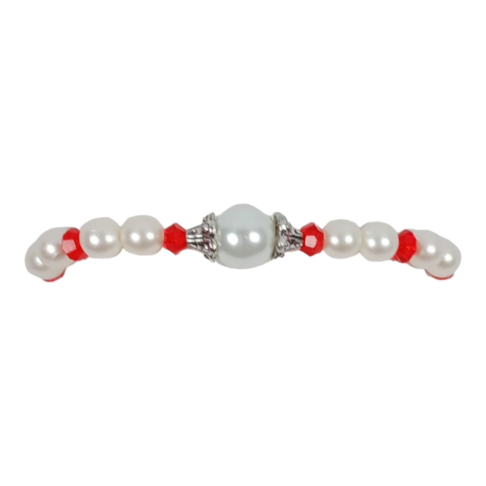 Pearl and Ruby Stretch Bracelet Y2K New Preppy Dollette Coquette Lovecore 2000s